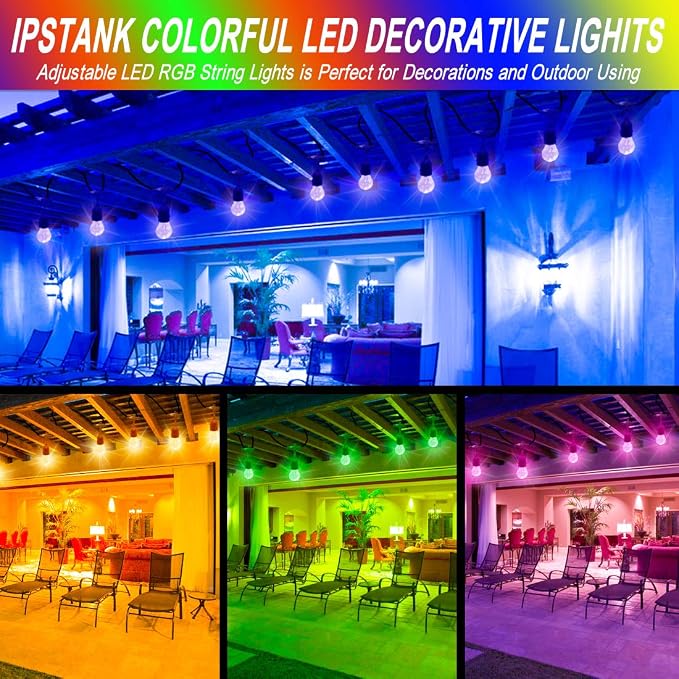 96FT Solar Outdoor String Lights, 30 Shatterproof Edison Bulbs, Dimmable Color - Image 9