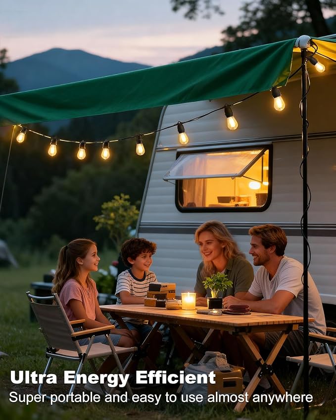 BRIMAX 24.6Ft USB Powered String Lights, 10 LED Bulbs Waterproof & Shatterproof - Image 4