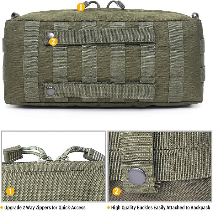 WYNEX Large Molle Pouch, Tactical Molle Bag Vertical Admin Pouch, Modular - Image 6