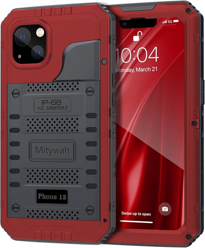 Mitywah Waterproof Case for iPhone 13, Heavy Duty Military Grade Drop by Mitywah