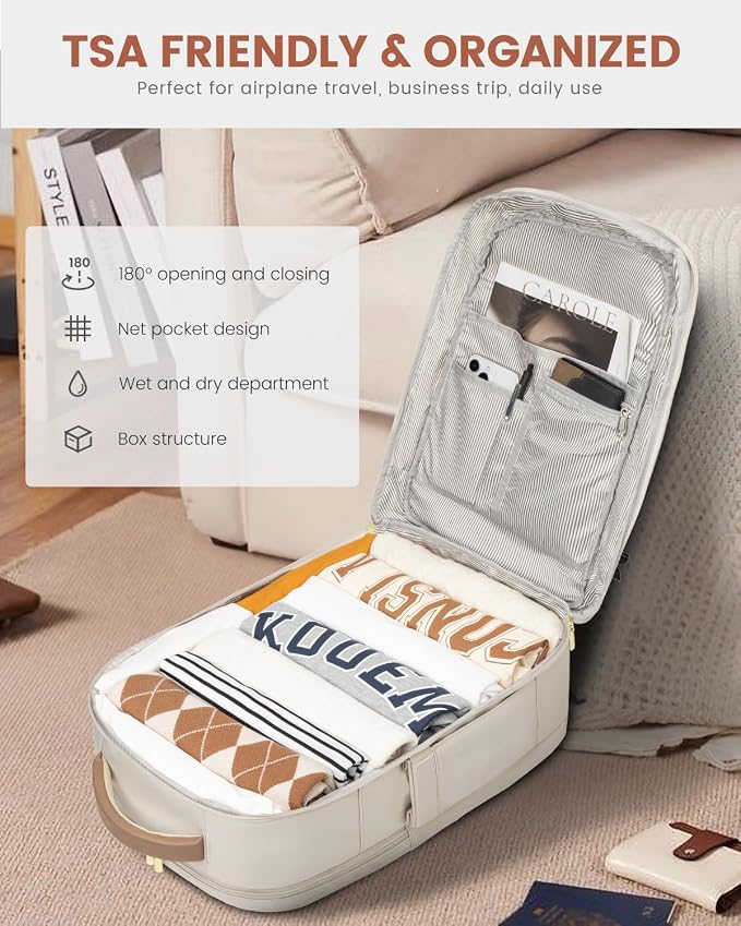 LOVEVOOK 40L Travel Backpack for Women Flight Approved, Carry on Backpack for - Image 3