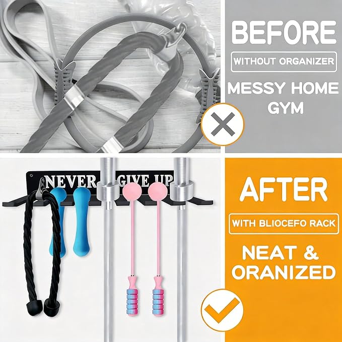 Gym Home Rack 8 Hook Heavy-Duty Wall-mounted Organizer Multi-Purpose Workout - Image 7