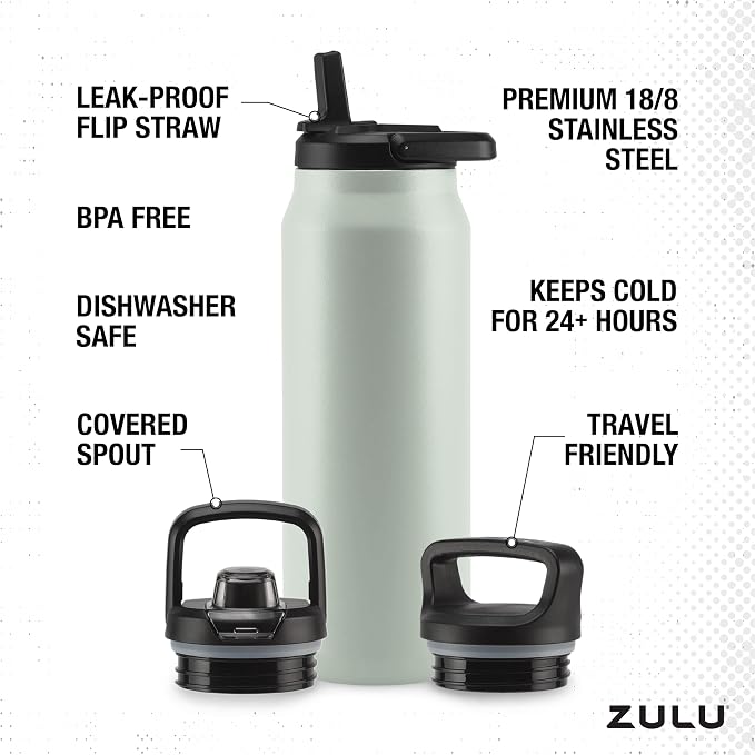 ZULU Base 40oz Stainless Steel Water Bottle - Image 4