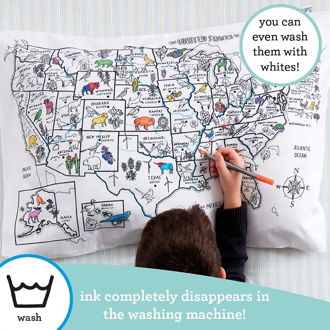 Coloring Pillowcase for Kids – Reusable DIY Pillow Cover - Image 5