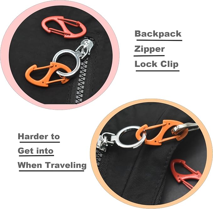 Small Carabiner Clips 1.6 inch Metal Double Sided Spring Gate Snap Hooks - Image 3