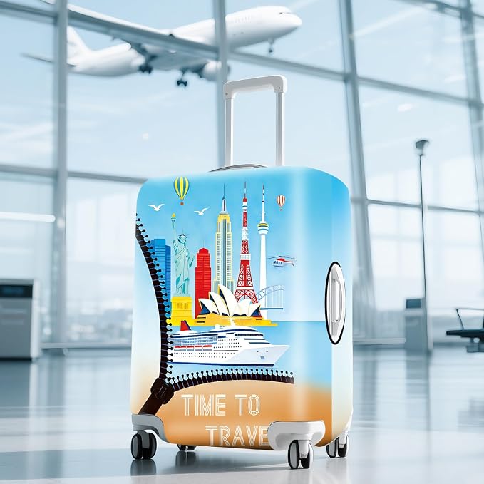 ANNA QUEEN Worldwide Travel Airplane Luggage Cover, Stretchable Suitcase - Image 9
