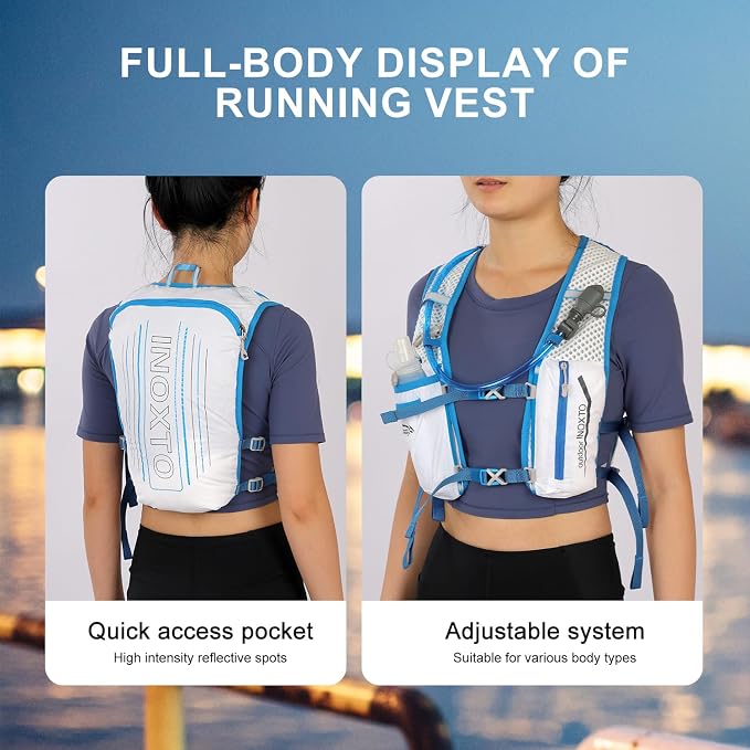 INOXTO Running Hydration Vest Backpack, Lightweight Insulated Pack - Image 5