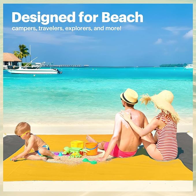 EASYFUN Beach Blanket Sandproof Oversized, Portable Picnic Mat - Image 7