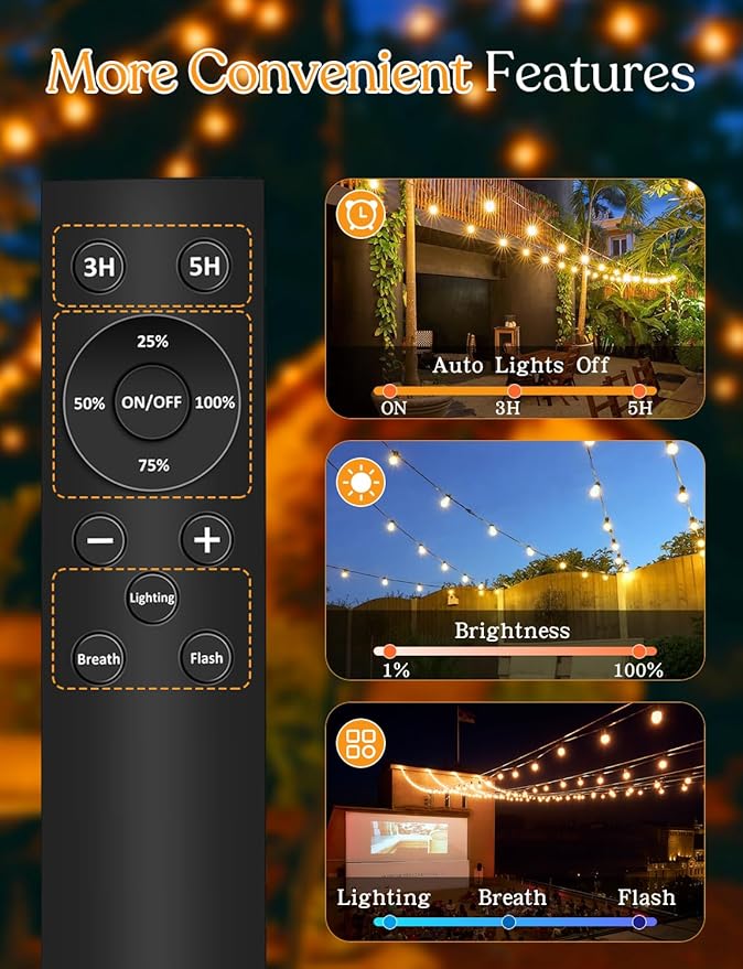 200ft Solar Outdoor String Lights - Image 4