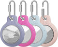 AirTag Holder with 304 Carabiner, 4 Pack IPX8 Waterproof Shockproof PC Hard Case by HOME