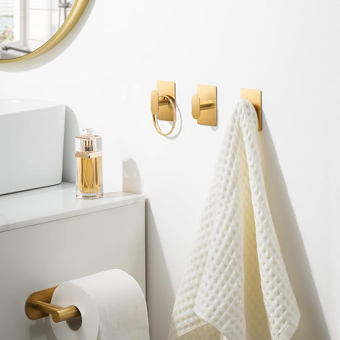 pickpiff Adhesive Towel Hooks for Bathroom: 20LB Extra Strong Wall Hanger for - Image 8