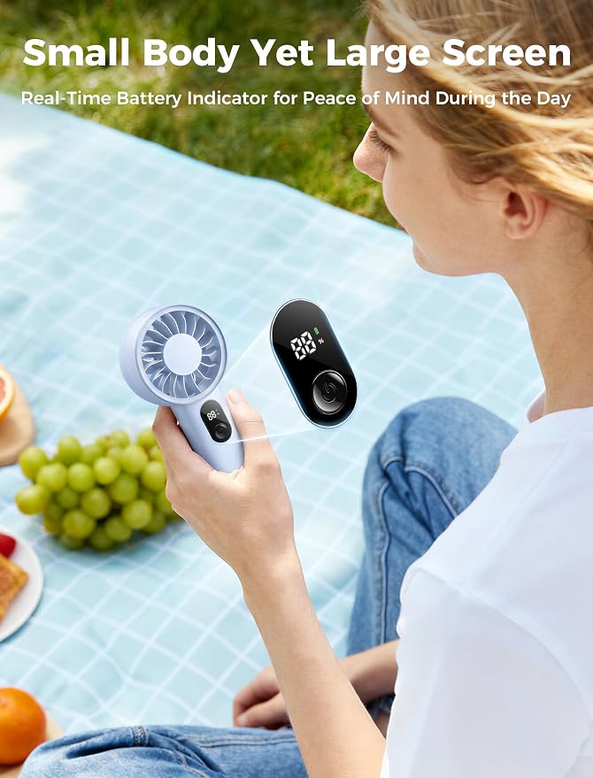 Aecooly Mighty Portable Fan, Powerful Handheld Fan, USB Rechargeable, Mini - Image 6