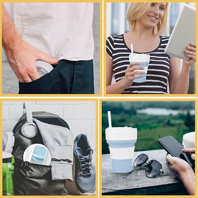 Silicone Foldable Drinking Cup for Camping Hiking, Portable Silicone Water - Image 7