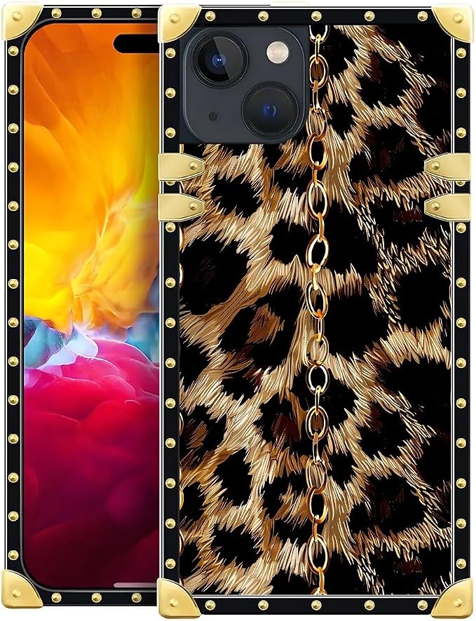Compatible with iPhone 15 Case, Seamless Gold Chain Leopard Luxury Golden by Unknown