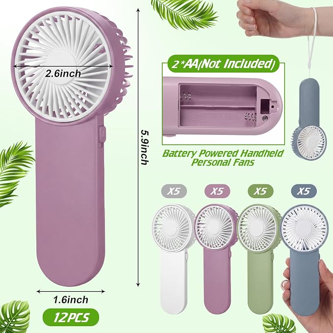 Sumind 20 Pcs Small Personal Portable Fan Mini Handheld Bulk 1 Speed Electric - Image 2