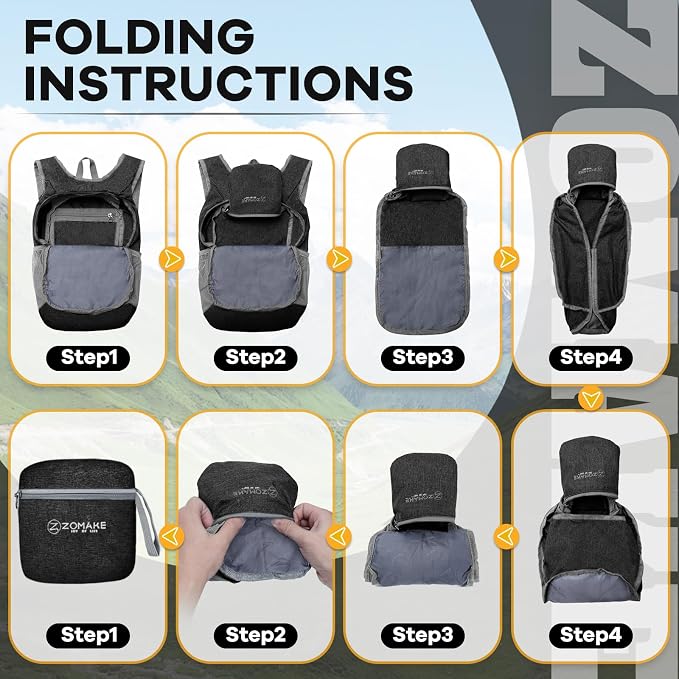 ZOMAKE 10L Ultra Lightweight Packable Backpack, Small Daypack Light Foldable - Image 5