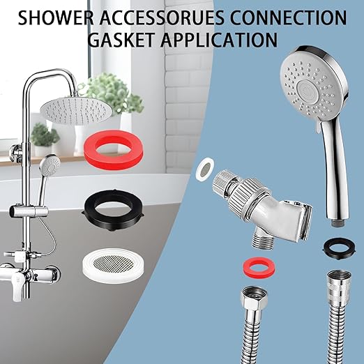 ZDBB 58 PCS Shower Head Garden Hose Screen Filter Gasket.Stainless Steel Water - Image 4