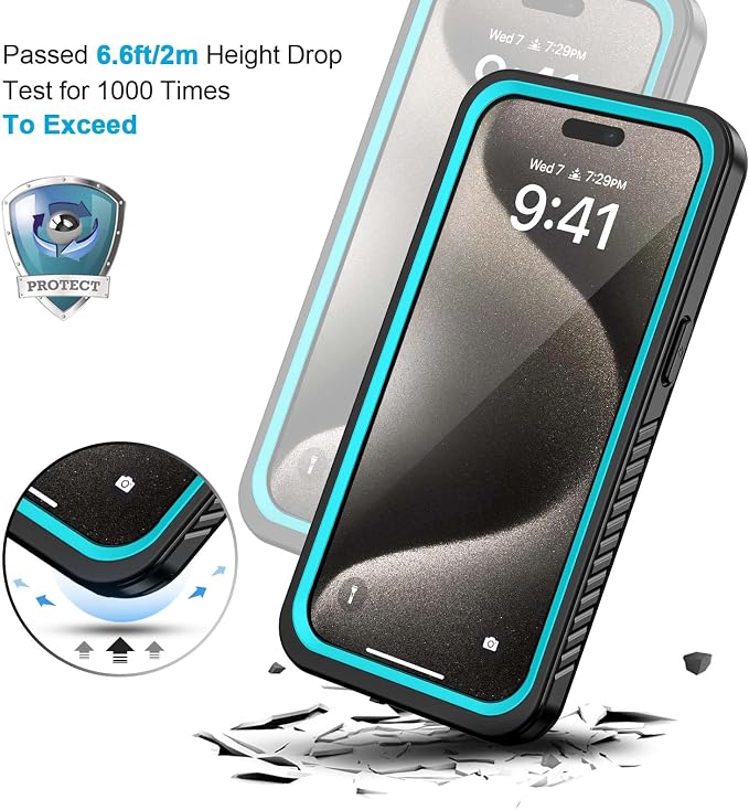Lanhiem for iPhone 15 Pro Max Case, IP68 Waterproof Dustproof Shockproof Cases - Image 5