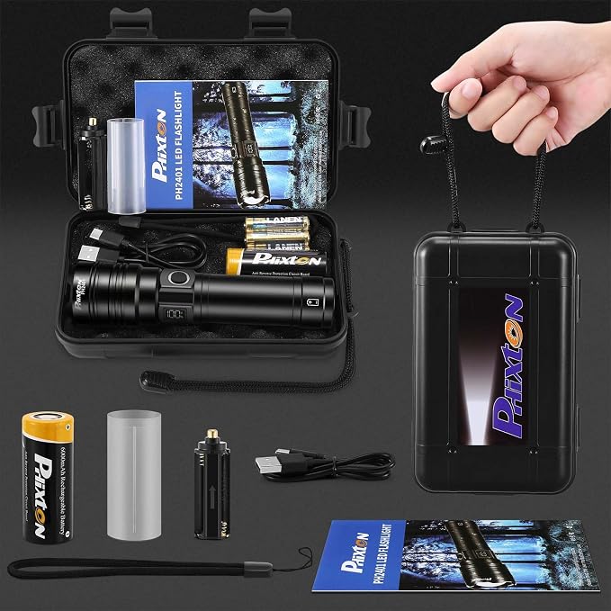 PHIXTON Rechargeable Flashlights 100000 High Lumens Long Range 3280 FT - Image 6