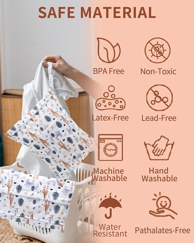 babygoal Animal Wet Dry Bags 3 Pack, Waterproof Travel Bags - Image 6