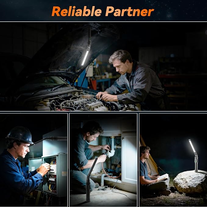 2Pack Magnetic Work Light, All Aluminum & 1500 High Lumens Rechargeable LED - Image 6