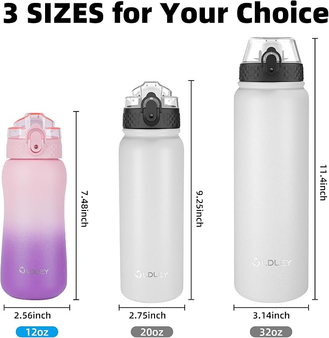 Oldley Insulated Water Bottle 12oz Kids Water Bottles - Image 7