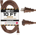 Iron Forge Cable 2 Prong Outdoor Extension Cord 10 ft, 16/2 SJTW 10 Foot Brown by IronForgeCable