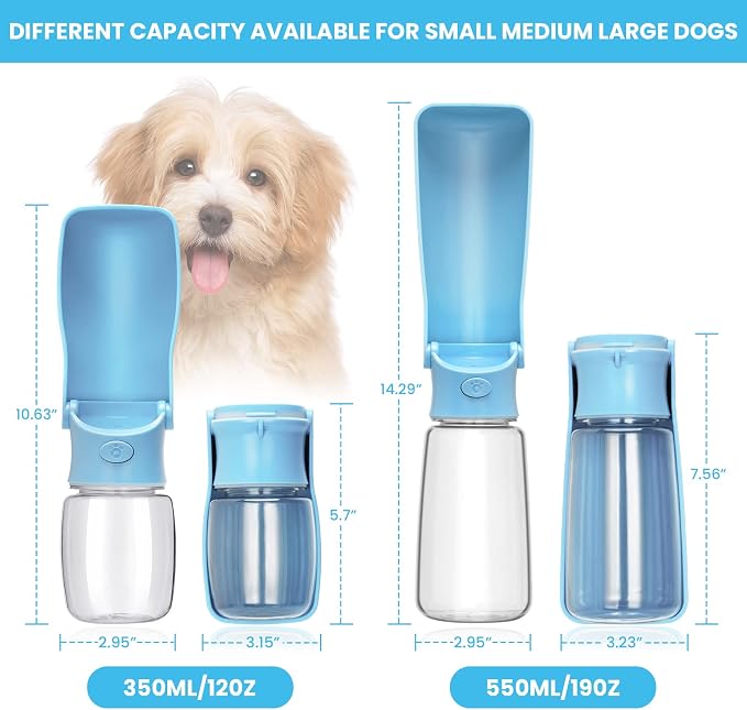Portable Dog Water Bottle, Foldable Dog Water Bottle Leak Proof Dispenser - Image 3
