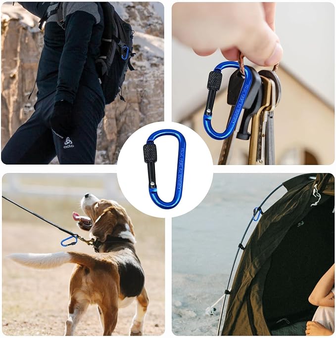 YUCHIYA 8 Pack D-Shape Carabiner Clasp - Image 6