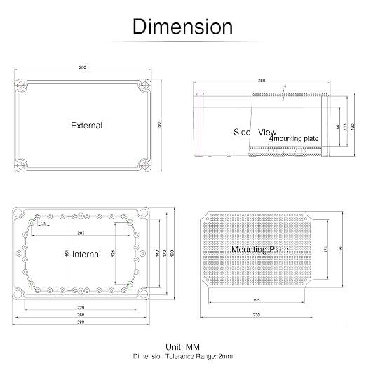 QILIPSU Outdoor Junction Box IP67 Waterproof Project Box ABS Plastic - Image 6
