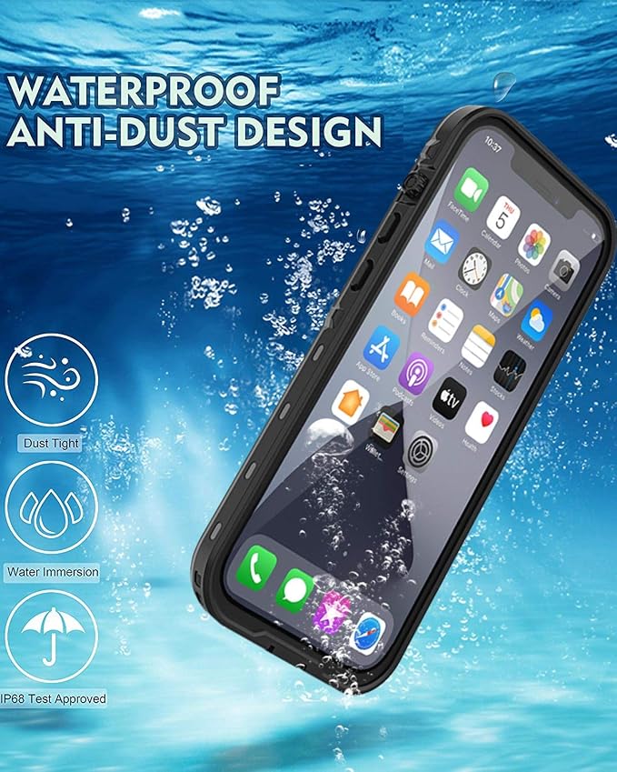 Design for iPhone 12 Pro Waterproof Case, Full Body Shockproof Case - Image 6