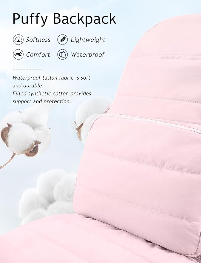 Uselike Travel Backpack for Women, 15.6 Inch Laptop Backpack, Quilted College - Image 5