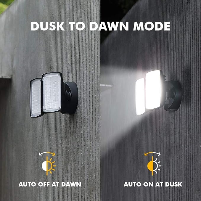 LUTEC LED 3500 Lumen 32W 5000K Integrated Dual-Head Floodlight Outdoor Dusk to - Image 2