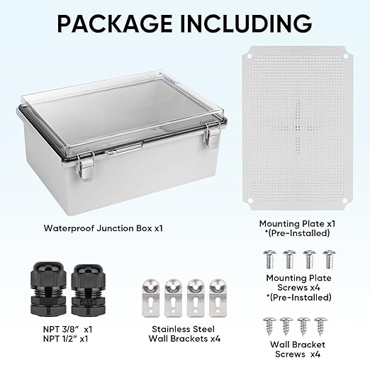 TICONN Outdoor Electrical Box Waterproof, Junction Box IP67 ABS Plastic - Image 6