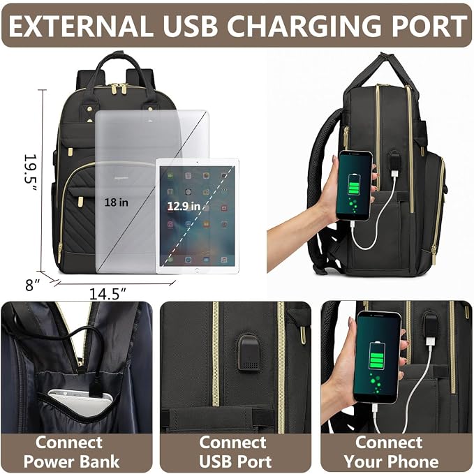 Laptop Backpack for Women Work Bag - Image 4
