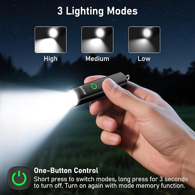 Blukar Rechargeable EDC Flashlight, 360L Mini Keychain Flash Light - Image 4