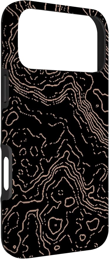 Topography Black & Brown Abstract Pattern Topographic Map Case - Image 3