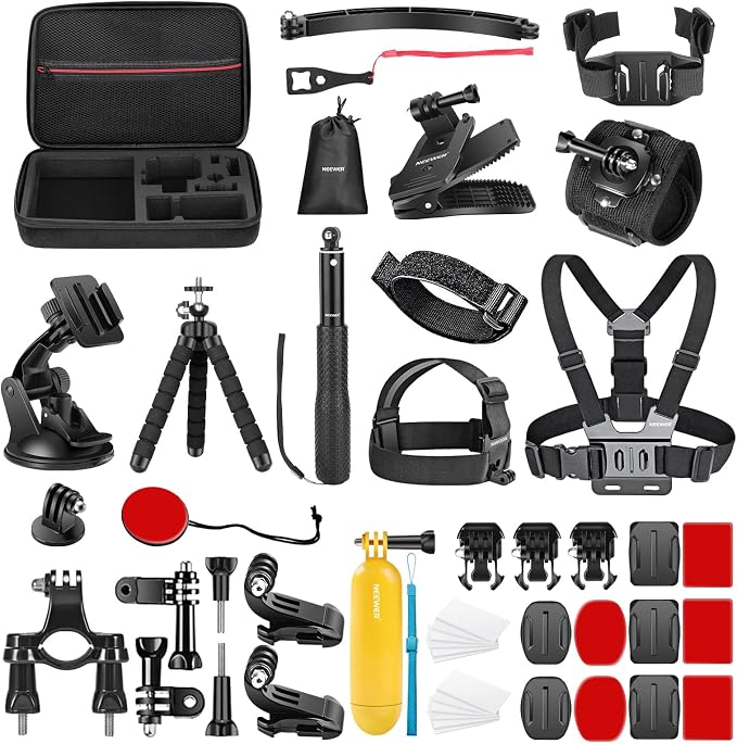 NEEWER 50 in 1 Action Camera Accessory Kit Compatible by Neewer