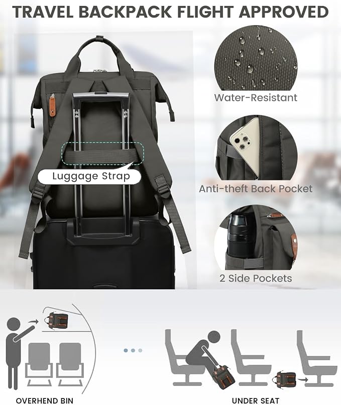 LOVEVOOK Laptop Backpack for Women Work Travel Commuter Backpack Business - Image 5