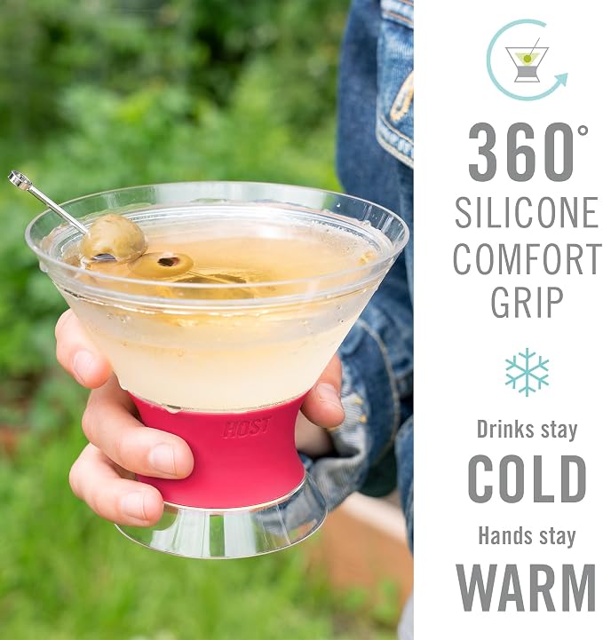 HOST Freeze Insulated Martini Cooling Cups, Plastic Freezer Gel Chiller Double - Image 2