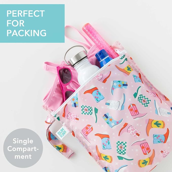 Bumkins Waterproof Wet Bag for Baby, Swim Suit, Cloth Diapers, Pump Parts - Image 2