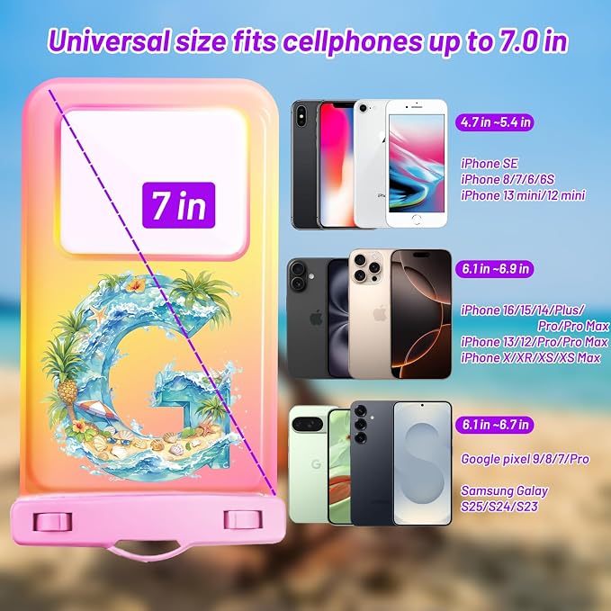 Personalized Initial Waterproof Phone Pouch Case - Image 2