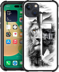 for iPhone 13 Case, Lion Cross Jesus Christ Dove Pattern Graphic Design Girl by FKBRCL4U