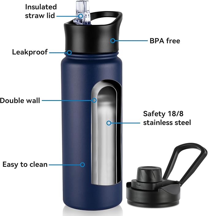 VEGOND 24oz Insulated Stainless Steel Water Bottle - Image 2