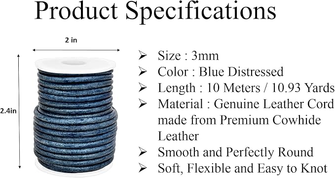 GENIQUE Real/Genuine Round Leather String Cord - Image 3