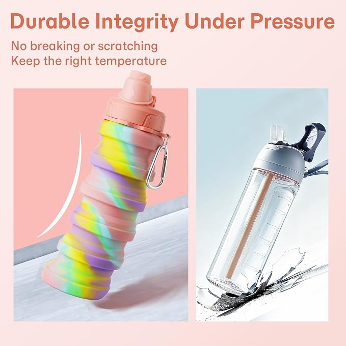 Collapsible Water Bottles for Travel, Foldable Sports Water Bottle for Kids - Image 6