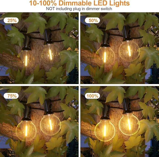 GPATIO Outdoor String Lights, 50FT G40 Bulbs Shatterproof Patio Lights - Image 3
