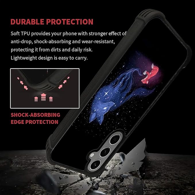 for Samsung Galaxy S24 S25 Plus Case, Galaxy Fox Wolf Pattern Graphic Design - Image 7