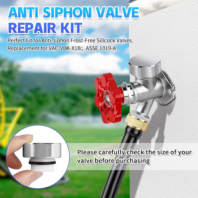 Boltigen 2 Sets Outdoor Faucet Repair Kit, Brass Chromed Vacuum Breaker Outside - Image 8