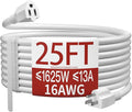 Skrizcable 16/3 25 Ft Indoor White Extension Cord, Flexible & Flame Retardant by Skrizcable